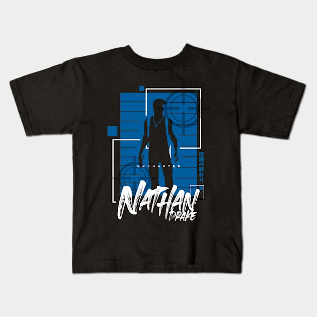 Nathan Drake: Uncharted - Unstoppable Kids T-Shirt by ChrisPierreArt